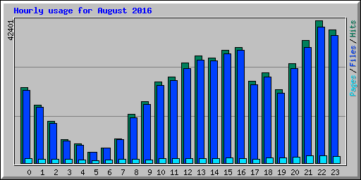 Hourly usage for August 2016